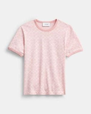 COACH Signature Ringer T-Shirt - Black