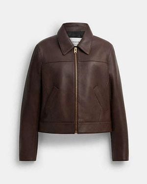 COACH Leather Jacket - Negro