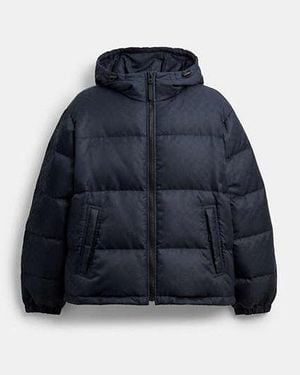 COACH Tonal Signature Down Jacket - Blue