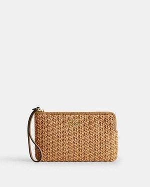 COACH Large Corner Zip Wristlet - Black