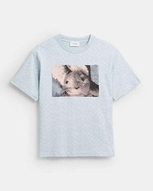 COACH Camiseta Holgada Con Gráfico De Conejito De Firma - Negro