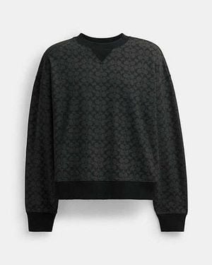 COACH Essential Signature Crewneck Top - Black