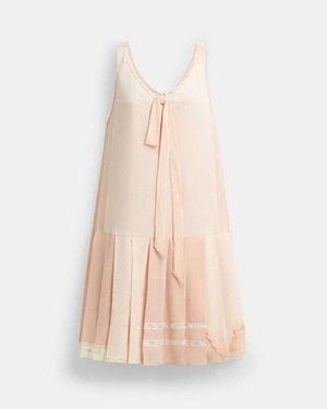 COACH Vestido Con Lazo Plisado - Negro