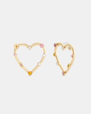 COACH Oversized Heart Stud Earrings - Black