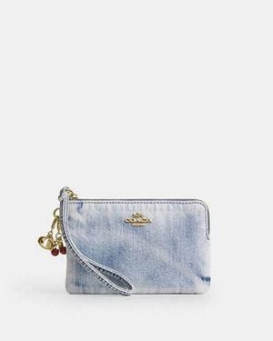 COACH Corner Zip Wristlet - White