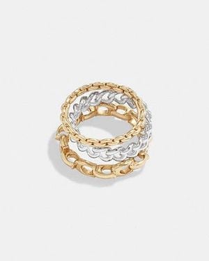 COACH Mixed Chain Ring Set - Black