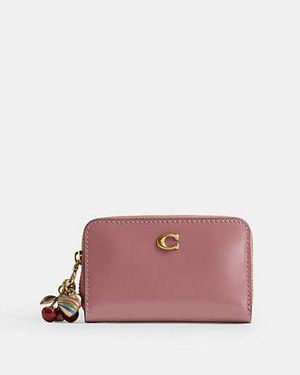 COACH Essential Small Zip Around Card Case With Charms - Black