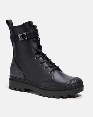 COACH Tucker Boot With Signature Canvas - Black