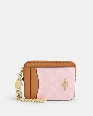 COACH Zip Card Case With Charm - Black