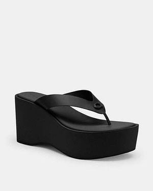 COACH Sculpted C Platform Flip Flop - Black