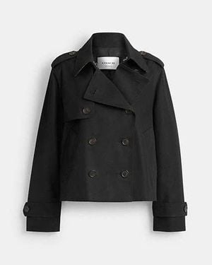COACH Short Trench Coat - Black