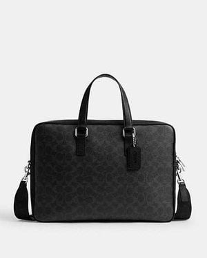 COACH Caden Brief Bag In Signature Canvas - Black