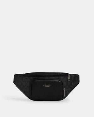 COACH Riñonera Pequeña Racer En Lona De Firma - Negro