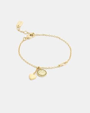 COACH Herz-Und-Münze-Lineararmband Für Frauen - Schwarz