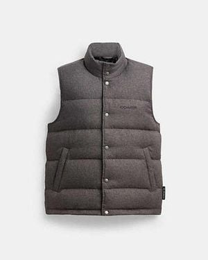 COACH Solid Down Vest - Black
