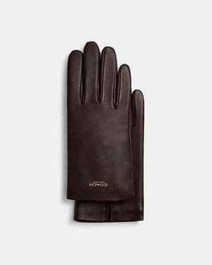 COACH Leather Tech Gloves - Black