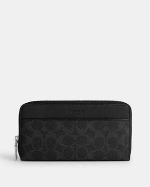 COACH Portefeuille Accordéon En Toile Signature Pour Hommes - Noir