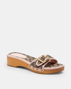 COACH Margot Wooden Sandal - Black
