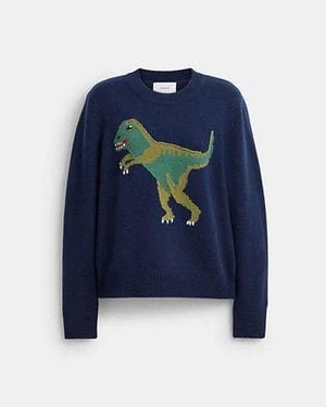 COACH Jersey De Cuello Redondo Con Rexy - Azul