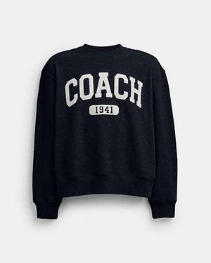 COACH Sudadera De Cuello Redondo Deportiva Tipo Boyfri - Negro