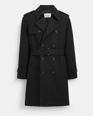 COACH Classic Cotton Trench Coat - Black
