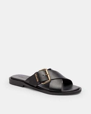 COACH Sandalias De Hebilla Cruzada - Negro