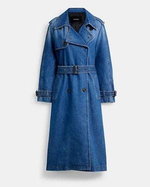 COACH Gabardina De Tela Vaquera Holgada - Azul