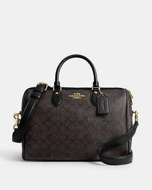 COACH Rowan Große Satchel Aus Signature-Canvas - Schwarz