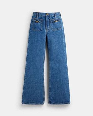 COACH Sculpted C Denim Trousers - Blue