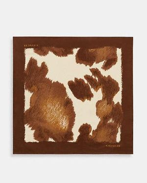 COACH Bandana En Soie Avec Motif Vache - Noir