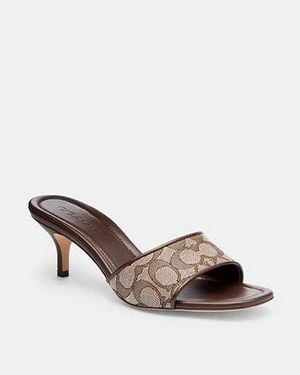 COACH Mule Kitten Heel - Brown