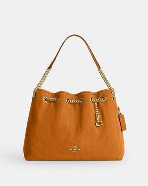 COACH Evelyn Shoulder Bag With Quilting And Charm - Black