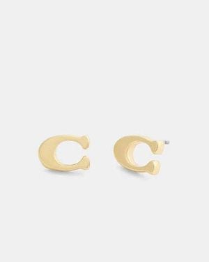 COACH Signature Stud Earrings - Black