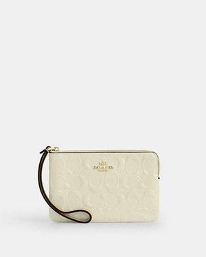 COACH Corner Zip Wristlet With Charm - Black