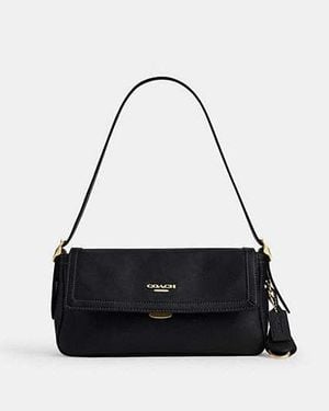 COACH Etta Small Flap Shoulder Bag - Black