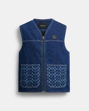 COACH Denim Work Vest - Blue
