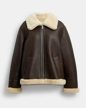 COACH Aviator Shearling Jacket - Black