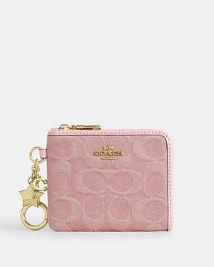 COACH Small Corner Zip Wallet With Charms - Black