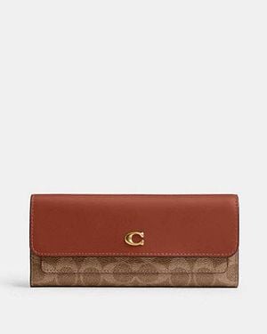 COACH Portafoglio Con Patta Lungo Mila - Bianco