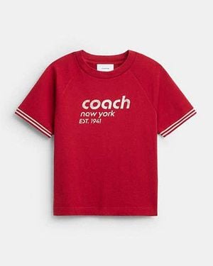 COACH Raglan Jersey T-Shirt - Red