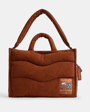 Coachtopia Loop Tote With Wavy Quilting - Brown