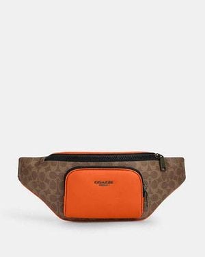 COACH Riñonera Racer De Lona De Firma - Negro