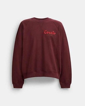 COACH New Year Coach Snake Script Sweatshirt - Rot