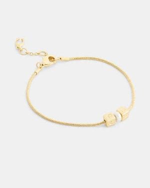 COACH Cube Pearl Rondelle Bracelet - Black