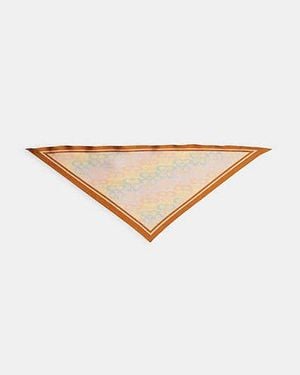 COACH Print Silk Triangle Scarf - Black