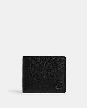 COACH 3-In-1 Wallet With Signature Canvas Interior - Black