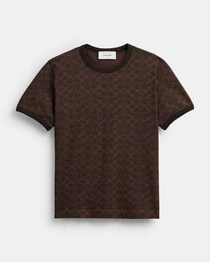 COACH Signature Ringer T-Shirt - Black