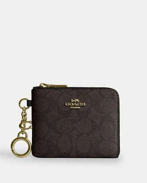 COACH Small Corner Zip Wallet - Black