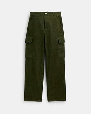 COACH Corduroy Cargo Trousers - Green