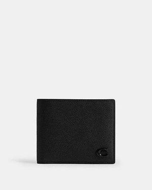 COACH 3-In-1 Wallet With Signature Canvas Interior - Black